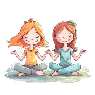 两个穿着睡衣做瑜伽的女生图片