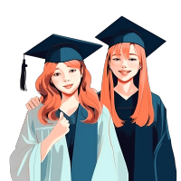 毕业美女插画设计元素