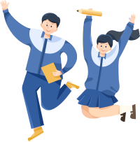 两个穿校服的中学生图片
