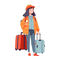五一带行李箱外出旅游的女生图片