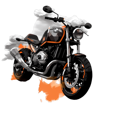 创意交通工具摩托车插画设计元素