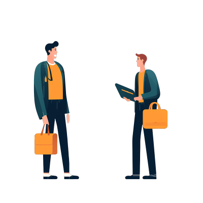 招聘会人才面试插画设计元素