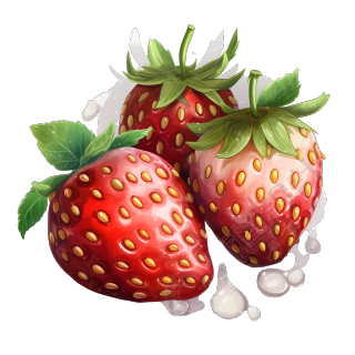 高清酸甜草莓插画设计PNG素材