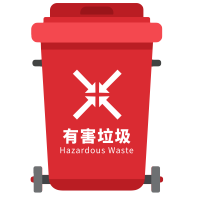 有害垃圾红色垃圾桶PNG素材