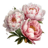 唯美花卉春季牡丹花插画
