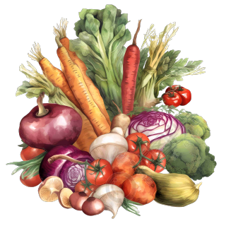 绿色健康蔬菜插画高清png素材