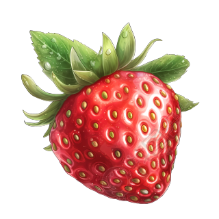 饱满可口草莓插画设计素材
