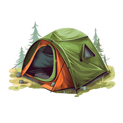 探险者春季野外露营帐篷插画