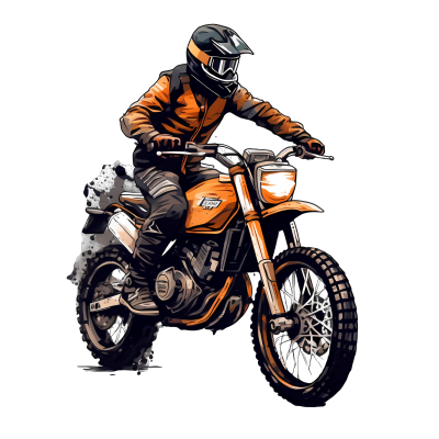 摩托车骑行人物插画图