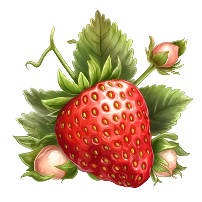 大颗草莓插画设计素材