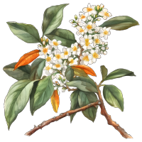 可商用绽放的白色桂花插画