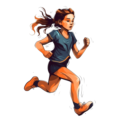 运动装女孩奔跑图片