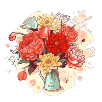 手绘教师节花束PNG高清素材