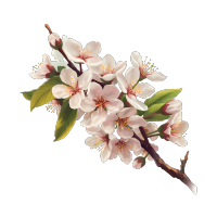 开满枝头的粉色樱花插画PNG素材
