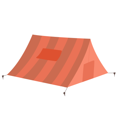 橙色夏令营帐篷PNG素材