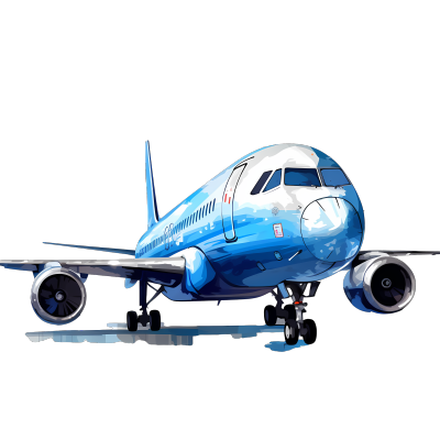 创意设计蓝色飞机PNG插画素材