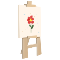 美术绘画画板画满小红花png素材