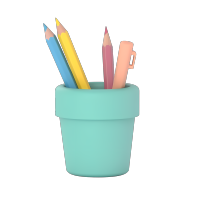可商用绿色笔筒3D插画
