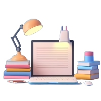 温和灯光下学习场景商用素材