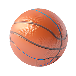 卡通篮球3D立体插画素材