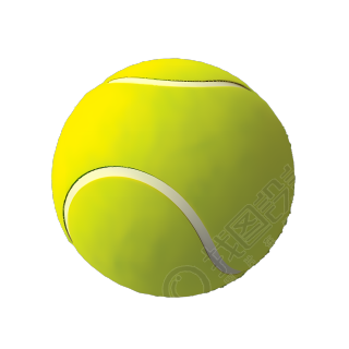 高清透明亮黄色网球素材
