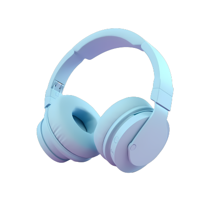 软色系无线耳机3D插画