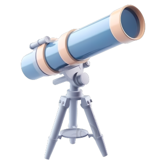 天文望远镜透明背景插画素材