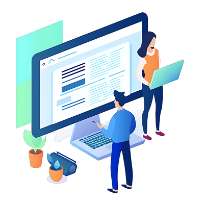 卡通创意认真工作的员工素材