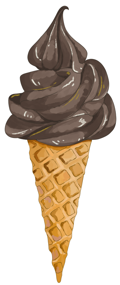 巧克力甜筒冰淇淋商用png插画