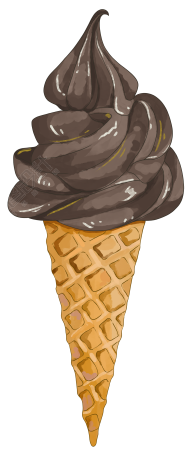 巧克力甜筒冰淇淋商用png插画