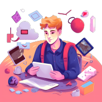 梦幻色彩创意社交媒体插画PNG素材