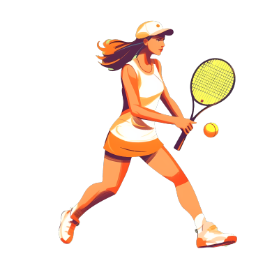 创意网球少女png插画设计