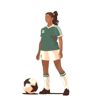 体育运动踢足球的少女素材