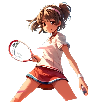 动漫风格少女网球运动员PNG图形素材