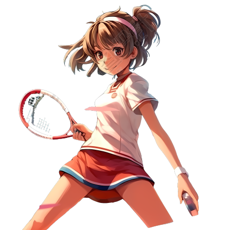 动漫风格少女网球运动员PNG图形素材