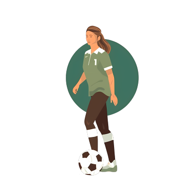 足球女孩PNG图形插画素材