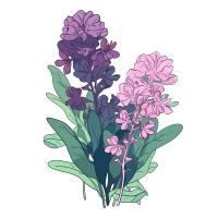 花粉紫绿叶透明背景PNG图形素材