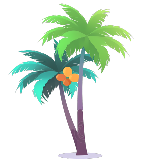 椰子树沙滩创意设计元素图形素材