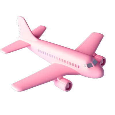 粉色系粉色飞机卡通图形素材