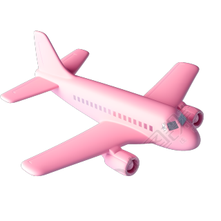 粉色系粉色飞机卡通图形素材