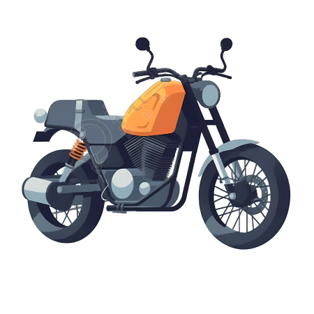 透明背景摩托车插画素材