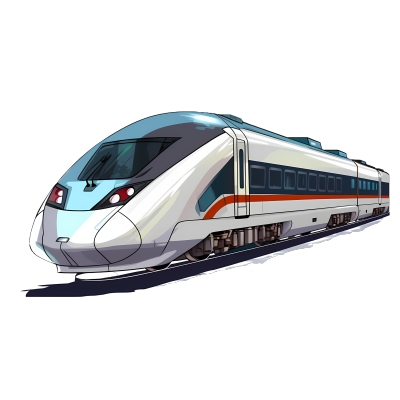 现代火车平面火车插画设计