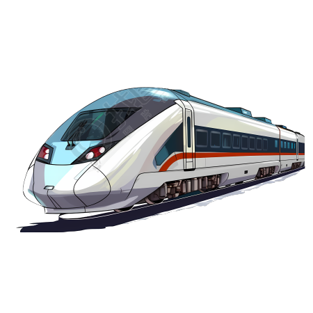 现代火车平面火车插画设计