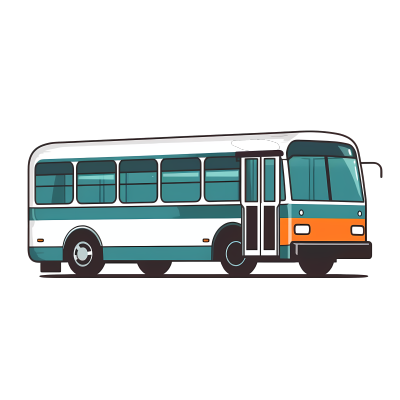 公交汽车创意设计元素PNG图形素材