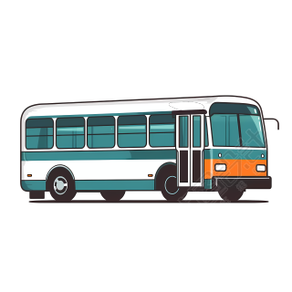 公交汽车创意设计元素PNG图形素材