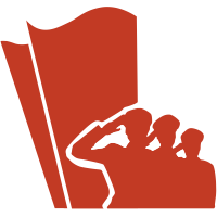 军人对红旗敬礼设计元素