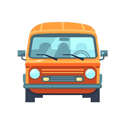 卡通黄色校车插画素材