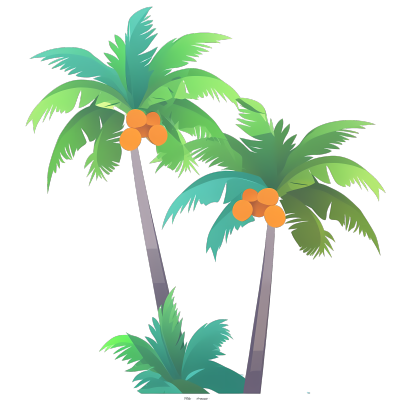 卡通椰子树创意设计商用PNG图形素材