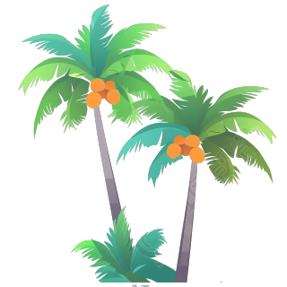 卡通椰子树创意设计商用PNG图形素材