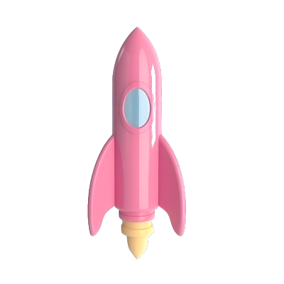 粉色火箭3D立体图形素材